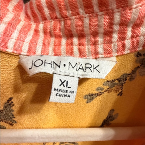 John Mark Coral and White Striped Top Boho ,cottagecore, coquette XL - Picture 7 of 8